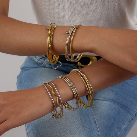 1 Piece Modern Gold & Silver Color Women's Bangles