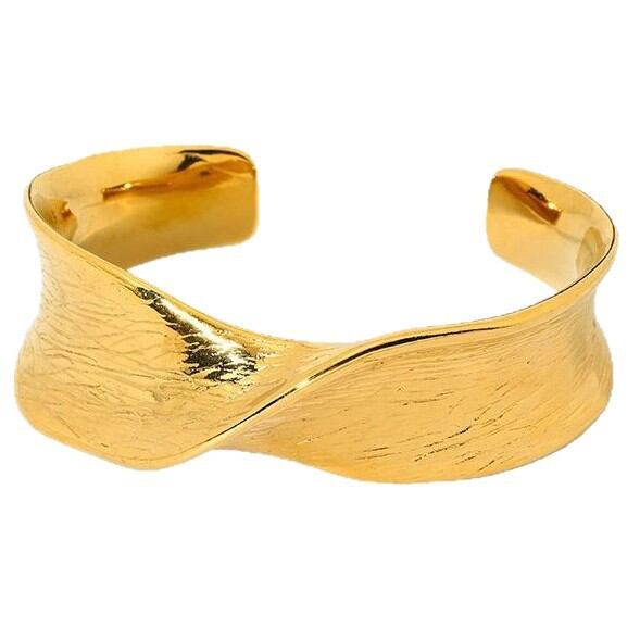 Simple Series Daily Geometric Stainless Steel Waterproof Gold Color  Women's Bangles Picture5