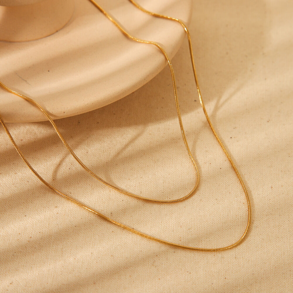 Simple and Versatile Double-layer Stainless Steel Waterproof Women's Necklace Picture4