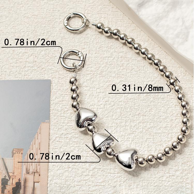 1 Piece Stylish Series Silver Heart Aluminum Phone Strap Picture5
