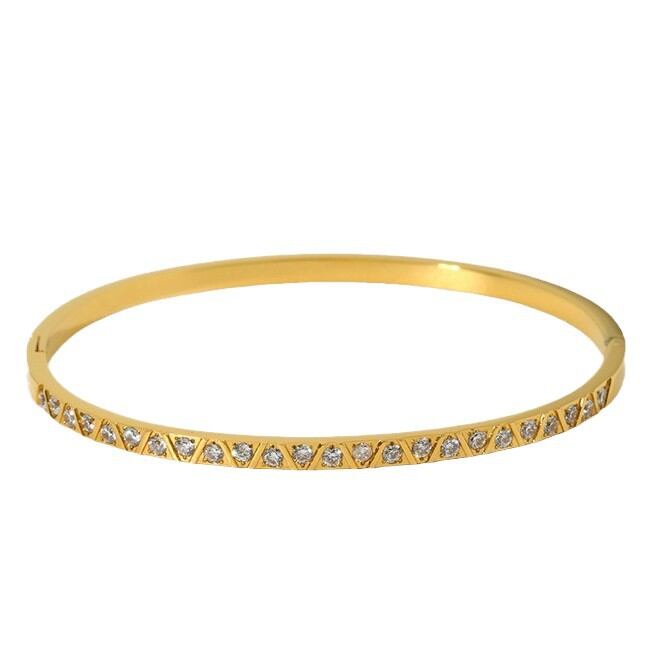 Bracelets pour femme en acier inoxydable couleur or, série Simple, motif géométrique classique h5 Image5