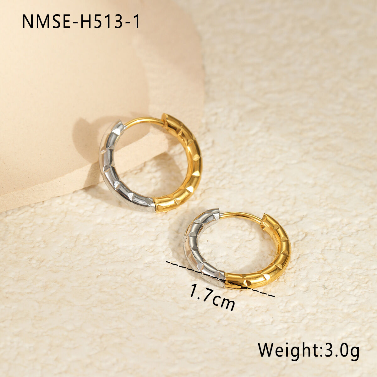 Simple Series Daily Geometric Edelstahl Wasserdichte Creolen für Damen h5 