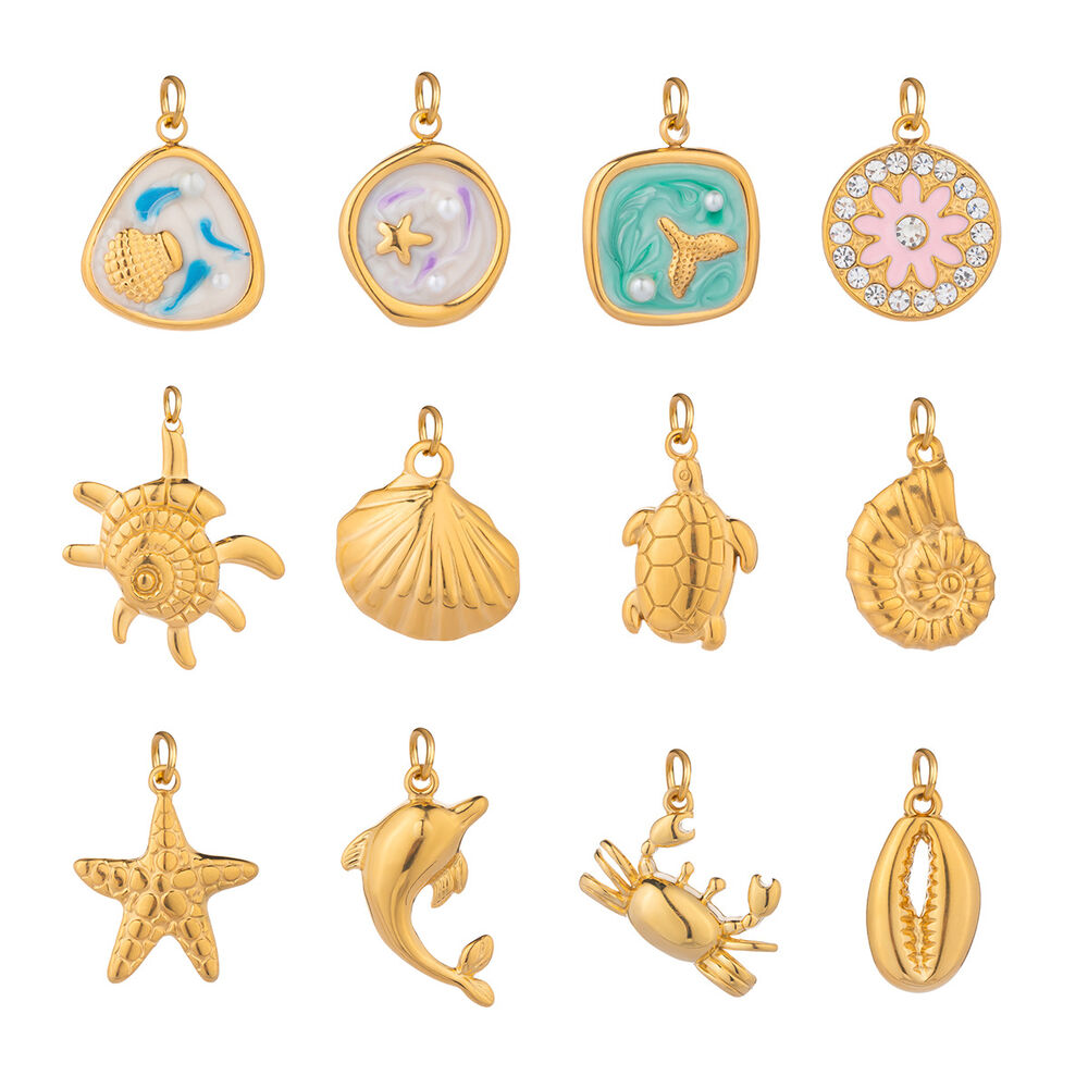 1 Piece Oceanic Stainless Steel Waterproof Gold Color DIY Pendant Picture5