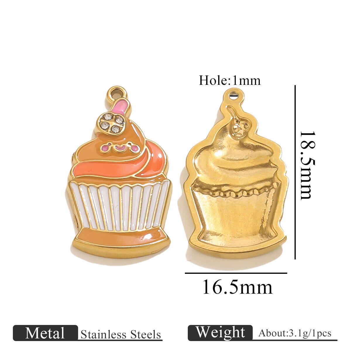Gold Oil Drop Pendant-Orange Ice Cream Picture2