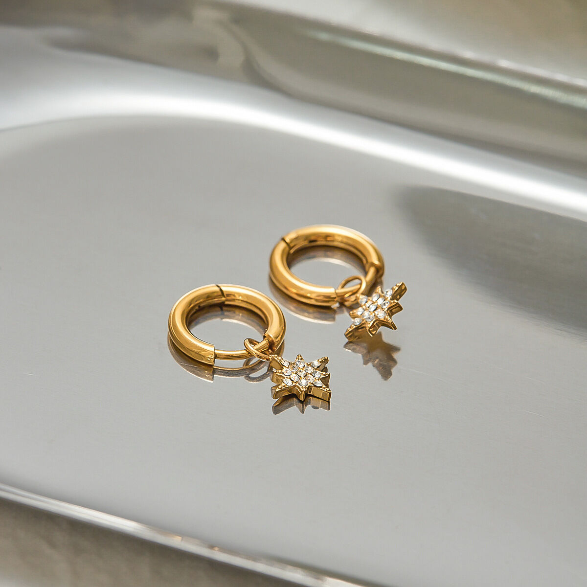 1 Pair Luxurious Series Bear Stainless Steel Waterproof Gold Color Women's Drop Earrings h5 Picture5