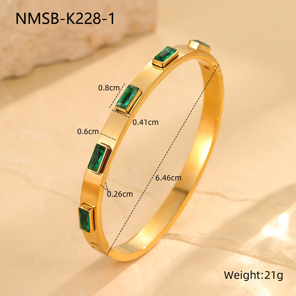 Nmsb-K228-1 Row Diamond Green Diamond Bracelet Picture6