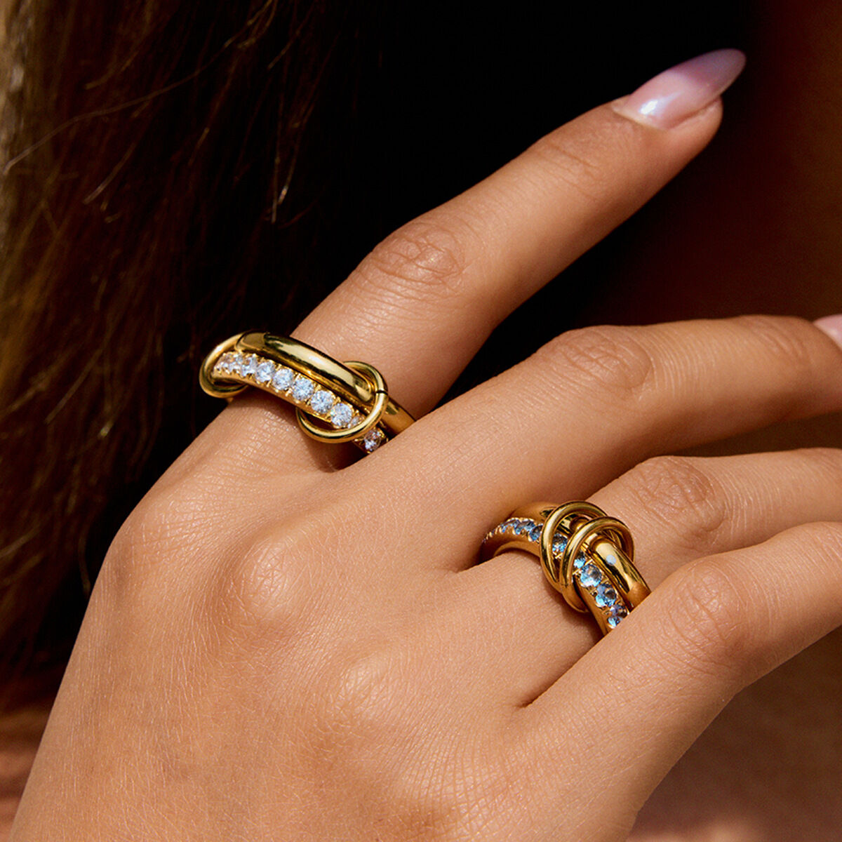 1 Piece Luxurious Series Classic Annular Stainless Steel Waterproof Gold Color Women's Gemstone Rings Picture5