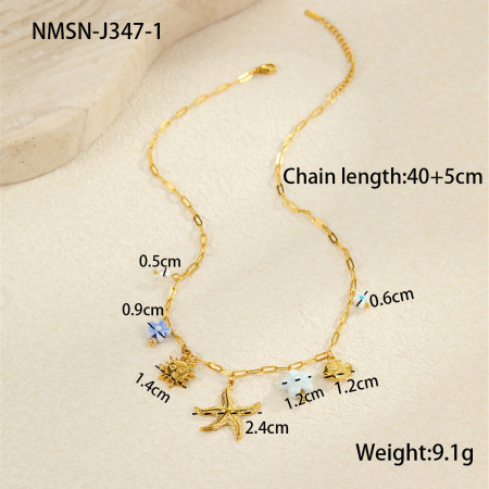 Collares colgantes románticos geométricos de acero inoxidable, resistentes al agua, de color dorado para mujer