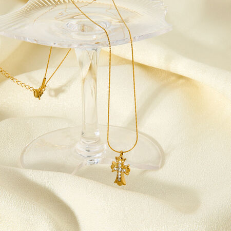 Ethnic Series Ethnic Cross Stainless Steel Waterproof Women's Necklaces