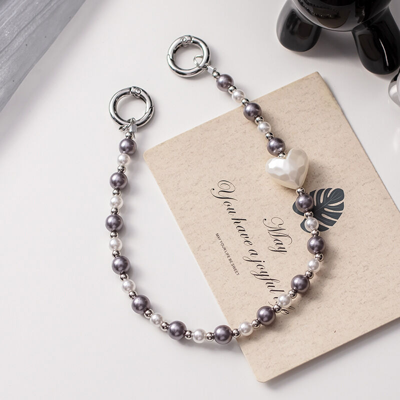 1 Piece Modern Series Silver Beads Aluminum Phone Strap Picture3
