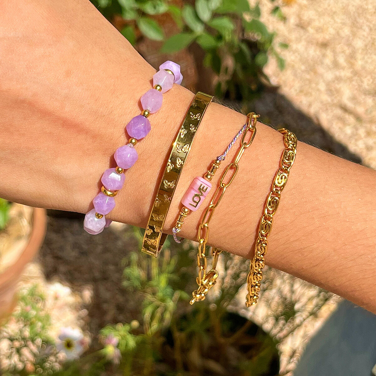 1 Piece Colorful Beads Natural Stones Women's Beaded Bracelets
