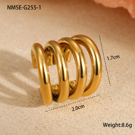 Simple Series Daily Geometric Stainless Steel Waterproof Women's Ear Cuffs