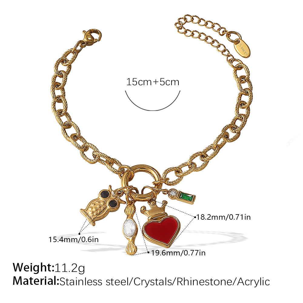 1 Piece Simple Stainless Steel Waterproof Gold Color Diy Charm Bracelet h5Picture2
