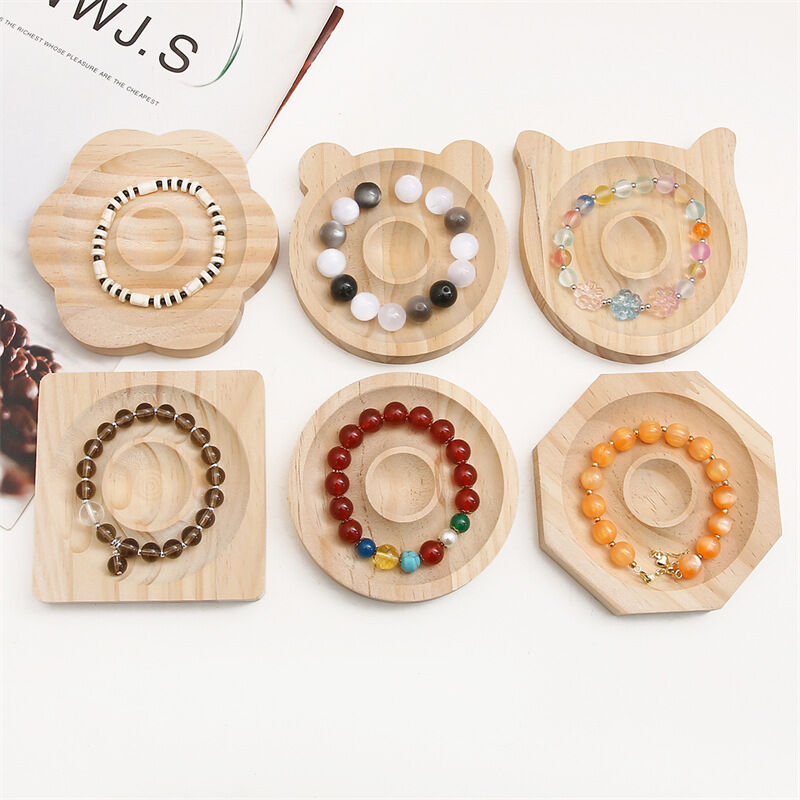 1 Piece Wooden Jewelry Display Plate 2