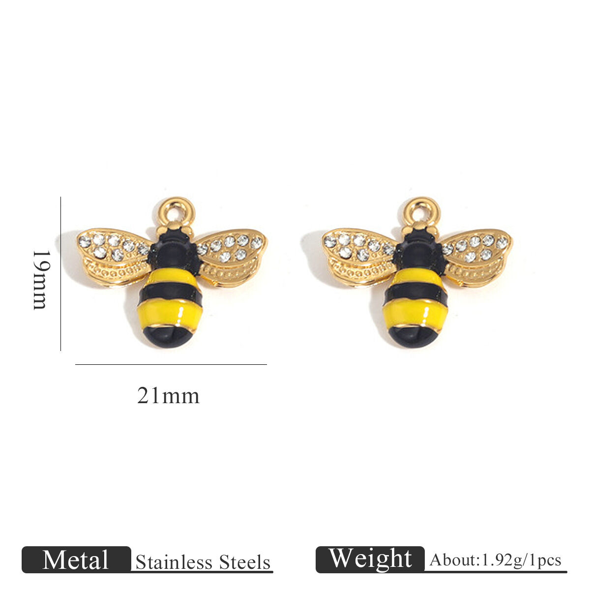 1 Piece DIY DelicateBee Stainless Steel Waterproof Women's Pendants 