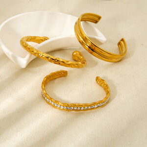 Leichtes Luxus-Armband aus goldfarbenem, wasserdichtem Edelstahl für Damen h5 Bild3