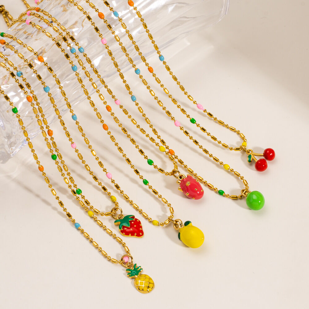 Romantic Series Sweet Plant Stainless Steel Waterproof Women's Pendant Necklaces 2