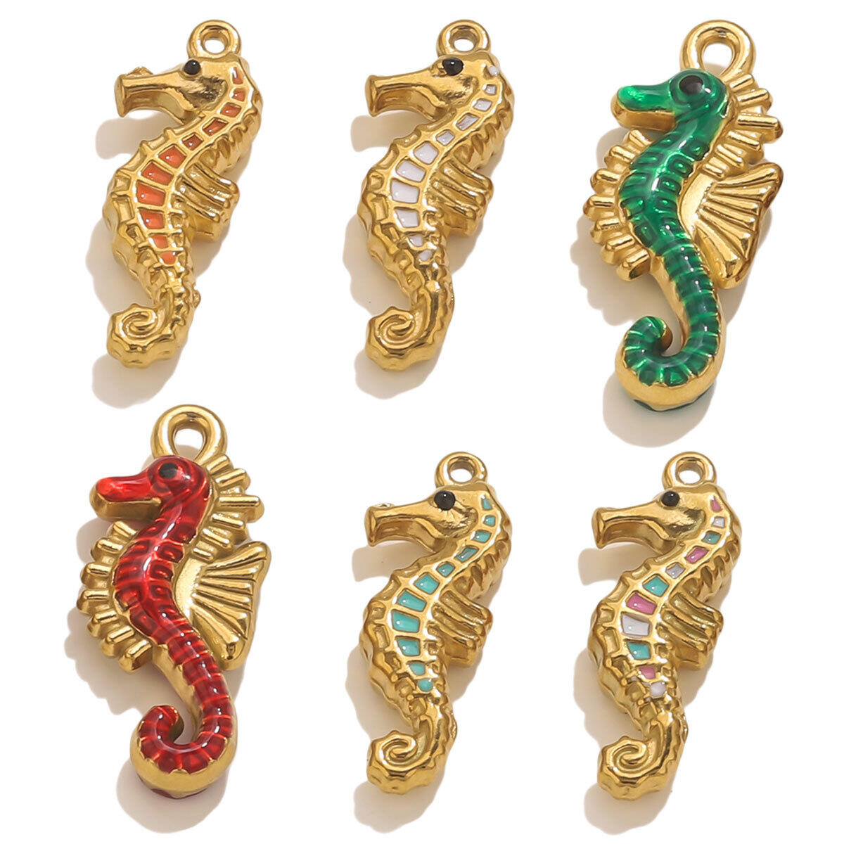 1 Piece Sea Horse Stainless Steel Waterproof Gold Color Women's Pendants Picture2