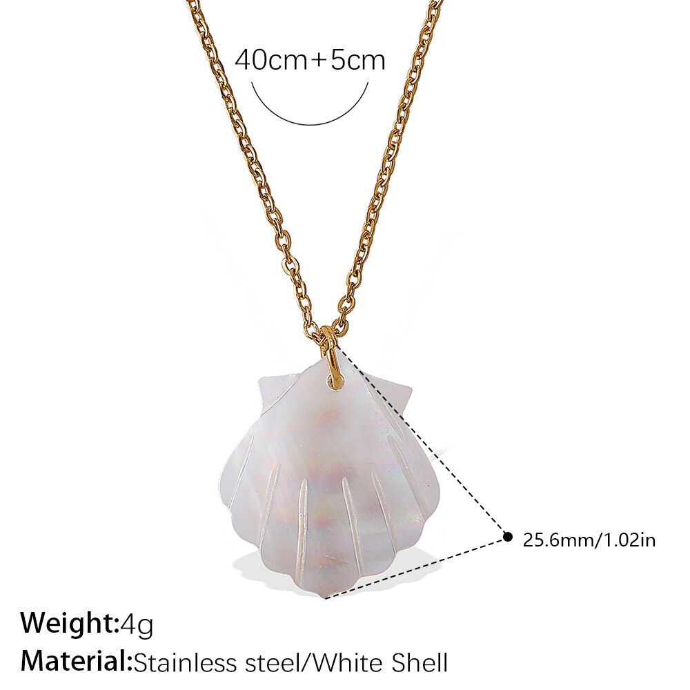 1 Piece Sea Shells Gold Color Pendant Necklace
