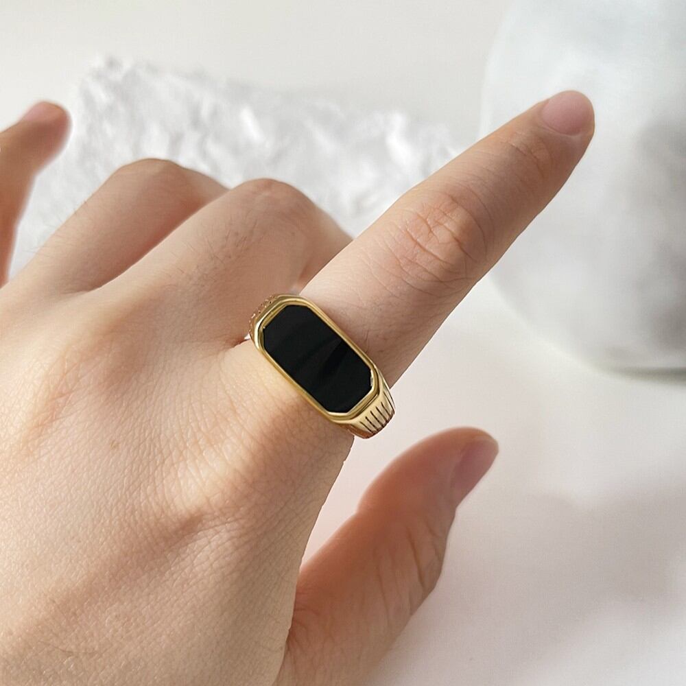 1 Piece Shell Stainless Steel Waterproof Gold Color Ring Picture3