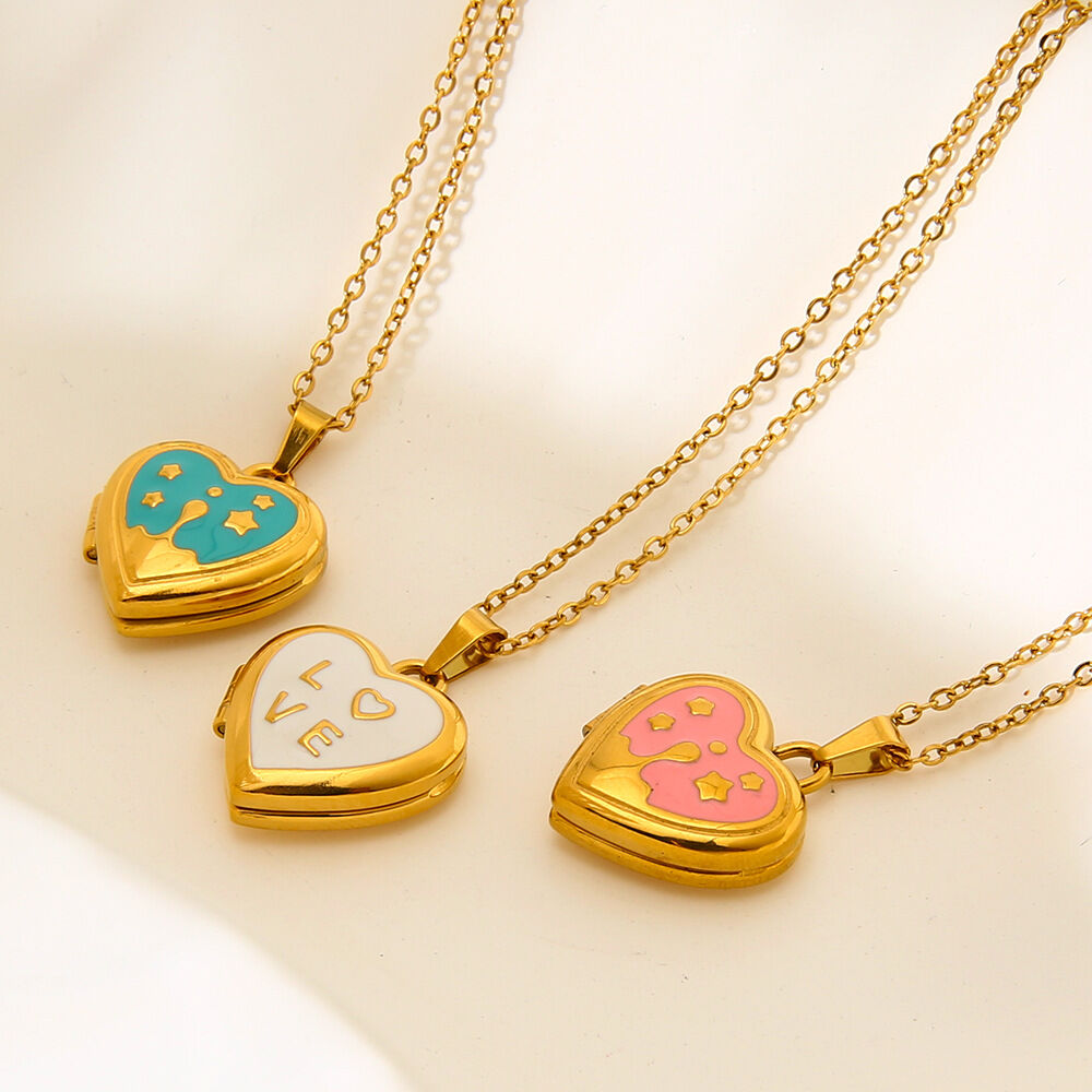 Sweet Heart Stainless Steel Waterproof   Gold Color  Women's Pendant Necklaces 2