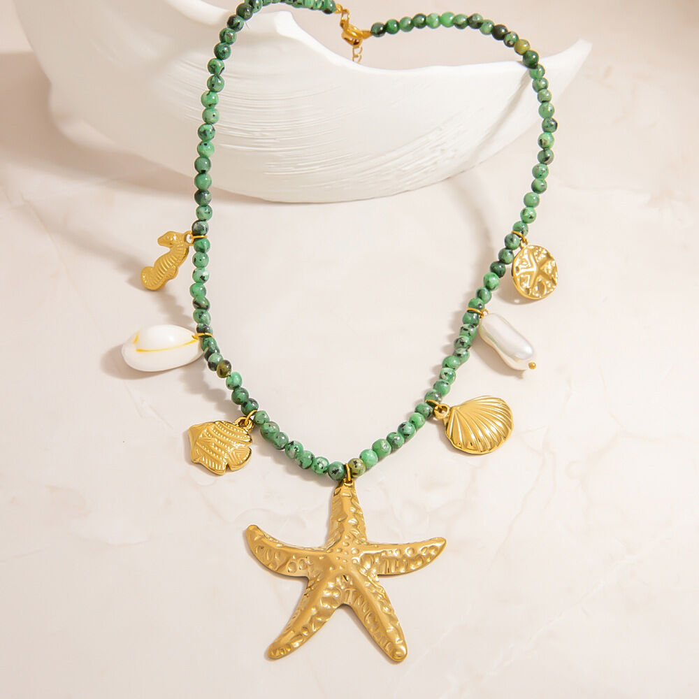 Collane con ciondolo da donna in acciaio inossidabile color oro con tartaruga della serie Vacation Turtle Immagine5