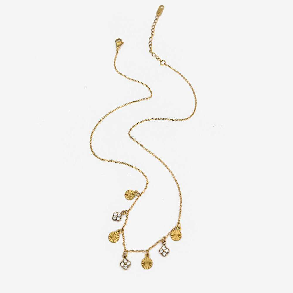 Collana con ciondolo a croce in acciaio inossidabile impermeabile color oro da 1 pezzo