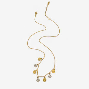 Collana con ciondolo a croce in acciaio inossidabile impermeabile color oro da 1 pezzo h5
