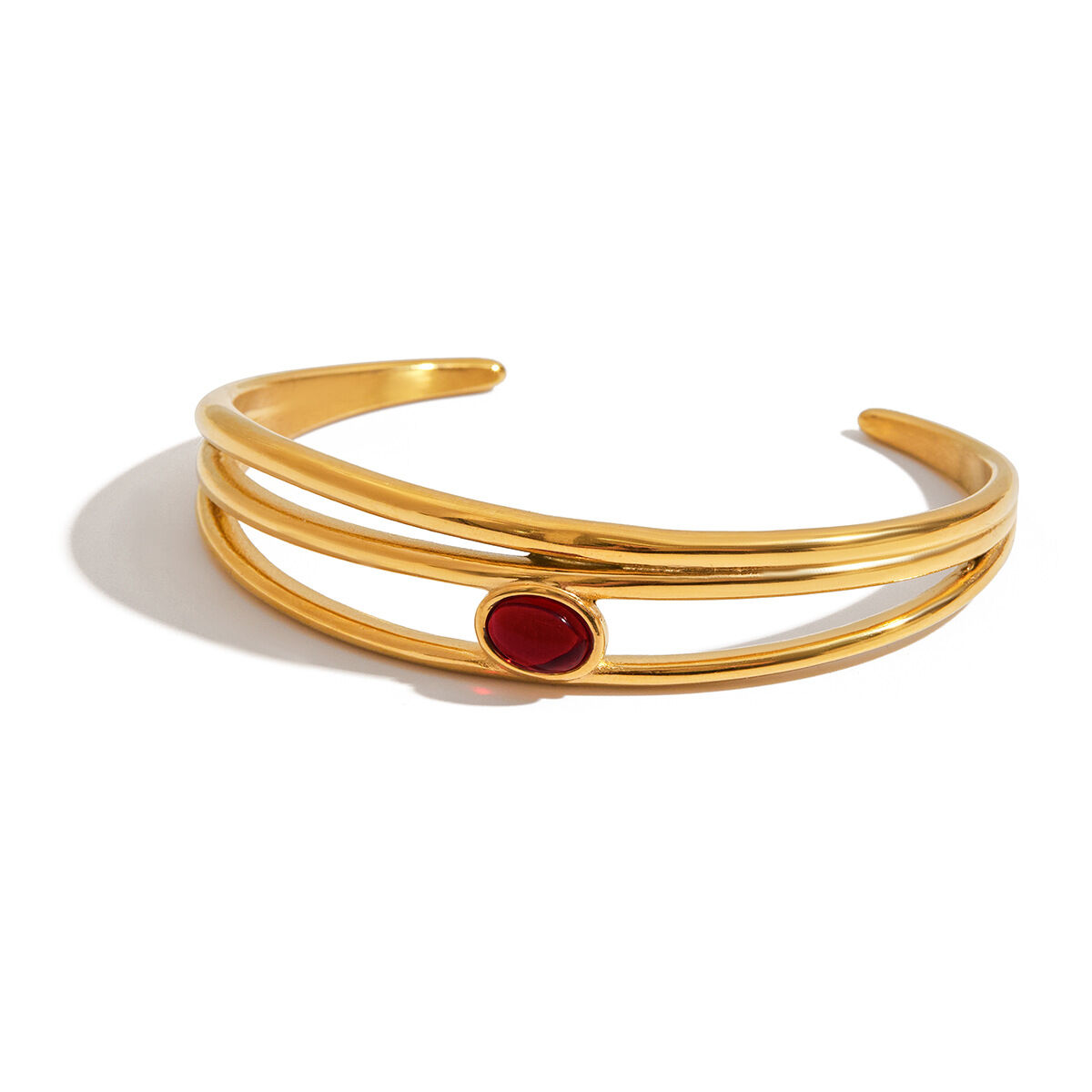 1 Piece Classic Strip Stainless Steel Waterproof Gold Color Women's Bangles h5 
