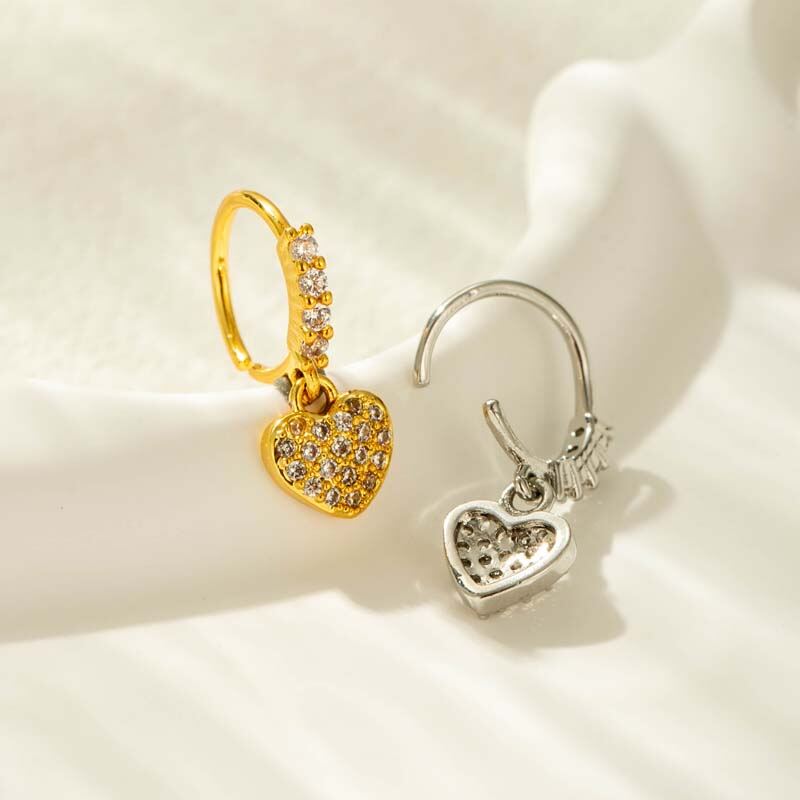 1 pezzo di perno nasale in zircone color rame e oro h5 Immagine3