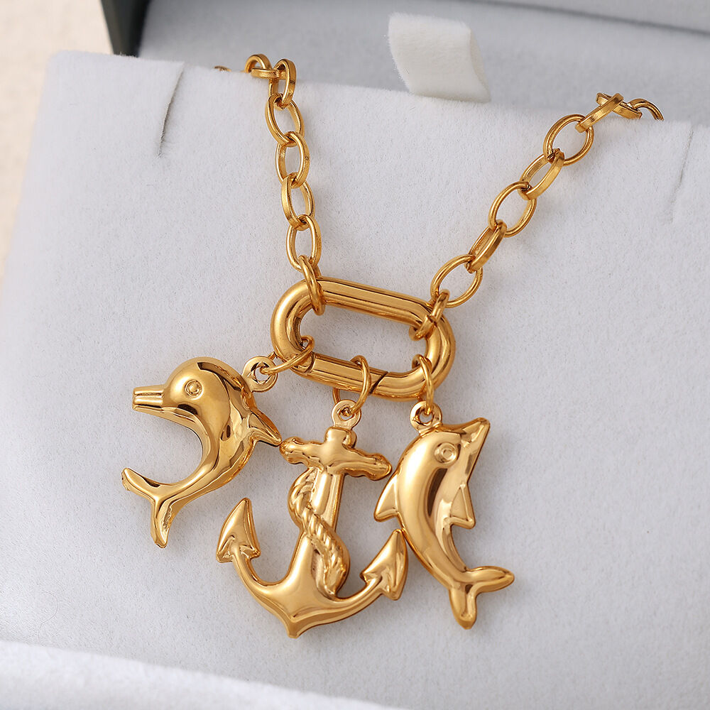 1 Piece Stainless Steel Waterproof  Gold Color DIY Pendant h5 Picture2