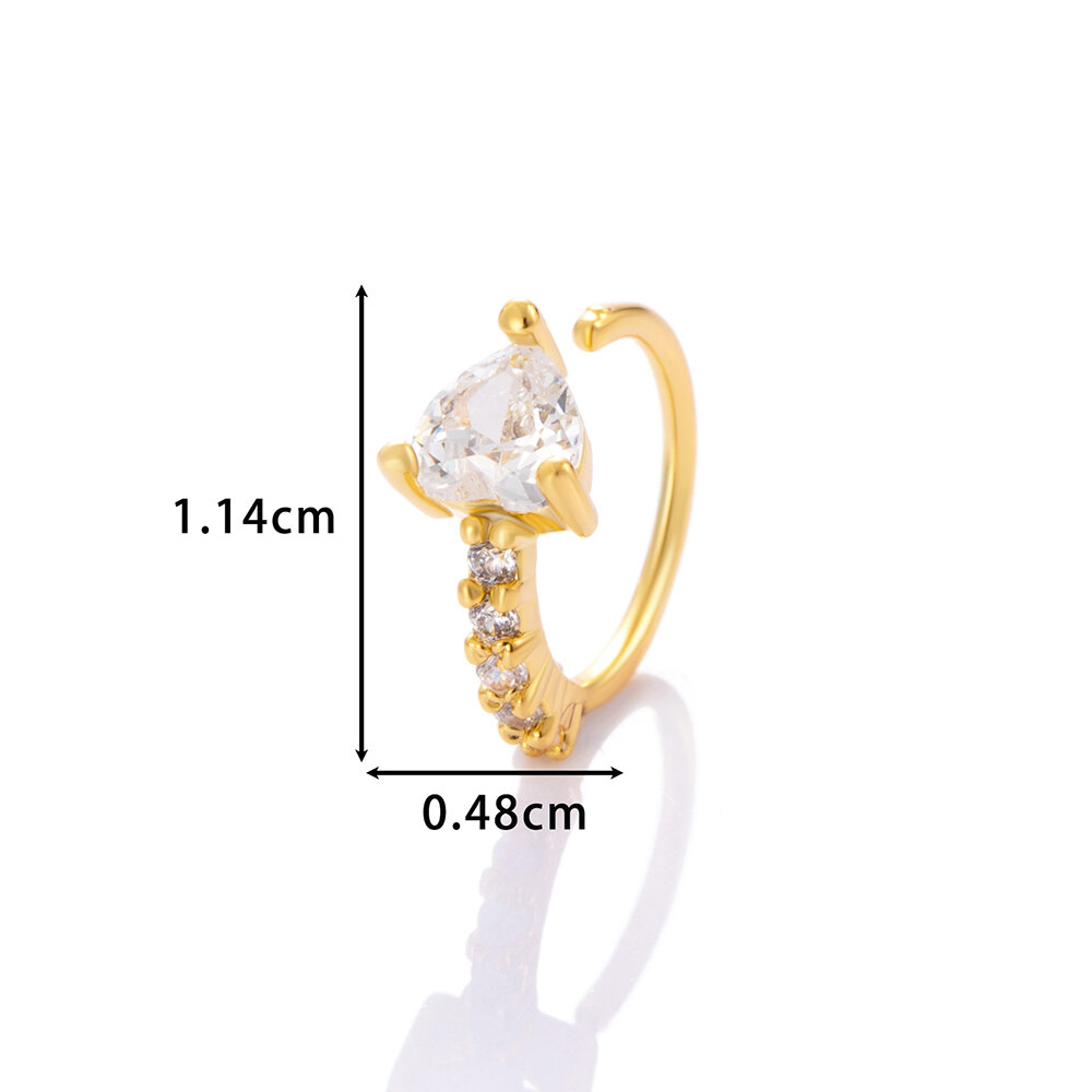 1 Piece Copper Gold Color Zircon  Nose Stud h5 Picture2