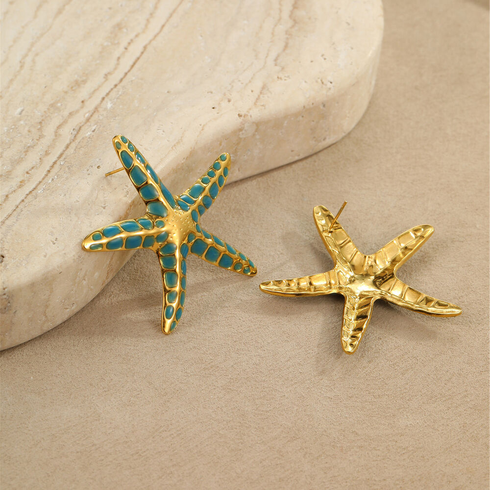 Romantic Vacation Geometric Stainless Steel Waterproof Gold Color Women's Stud Earrings Picture3