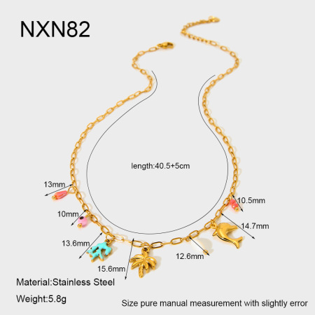 1 Piece Vacation Stainless Steel Waterproof Gold Color Pendant Necklace