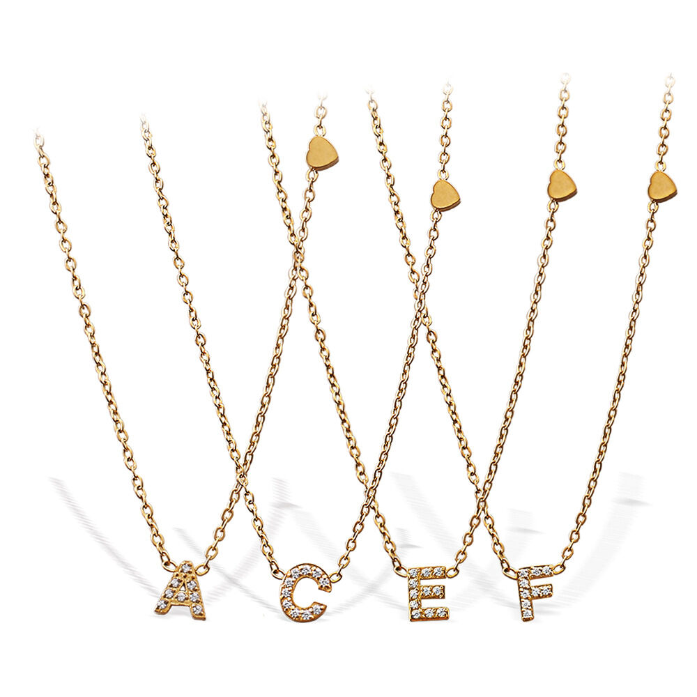 1 Piece Letter Stainless Steel Waterproof Gold Color Pendant Necklace Picture4