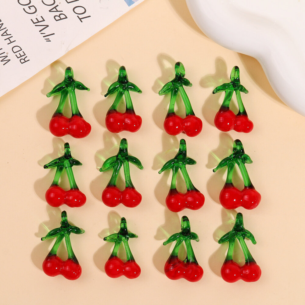 1 Piece Simple Series Cute Plant Glass Jewelry Beads Picture4