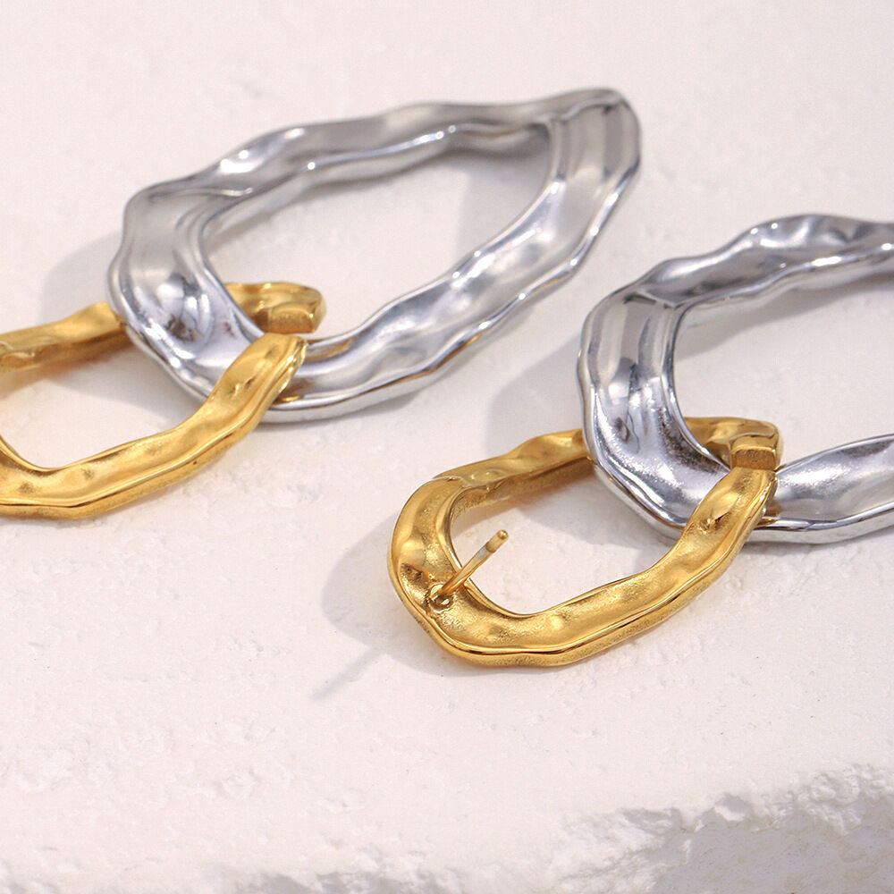 1 Pair Modern Oval Shape Women's Dangle Earrings h5 Picture3