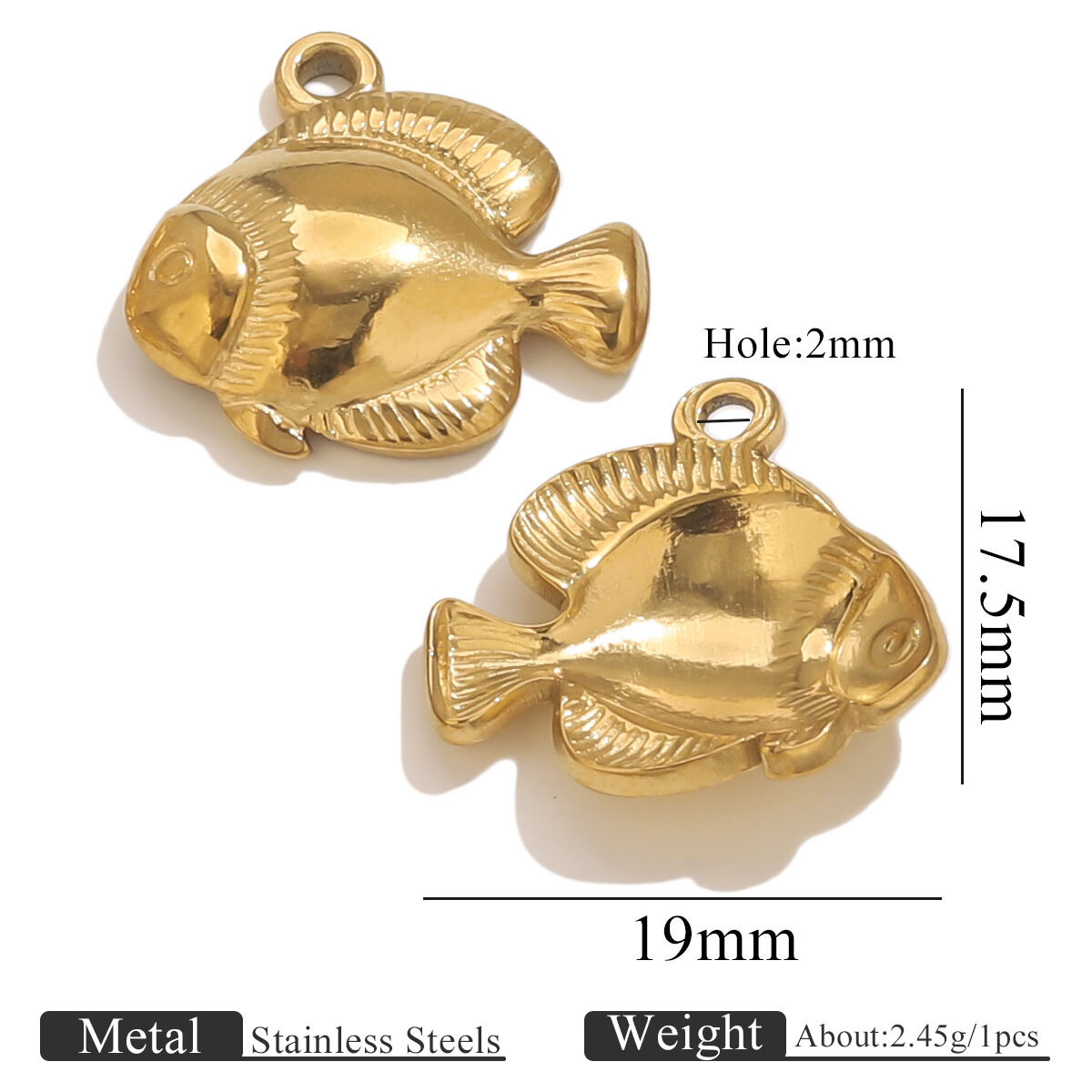 1 Piece DIY Fish Stainless Steel Waterproof Women's Pendants h5 