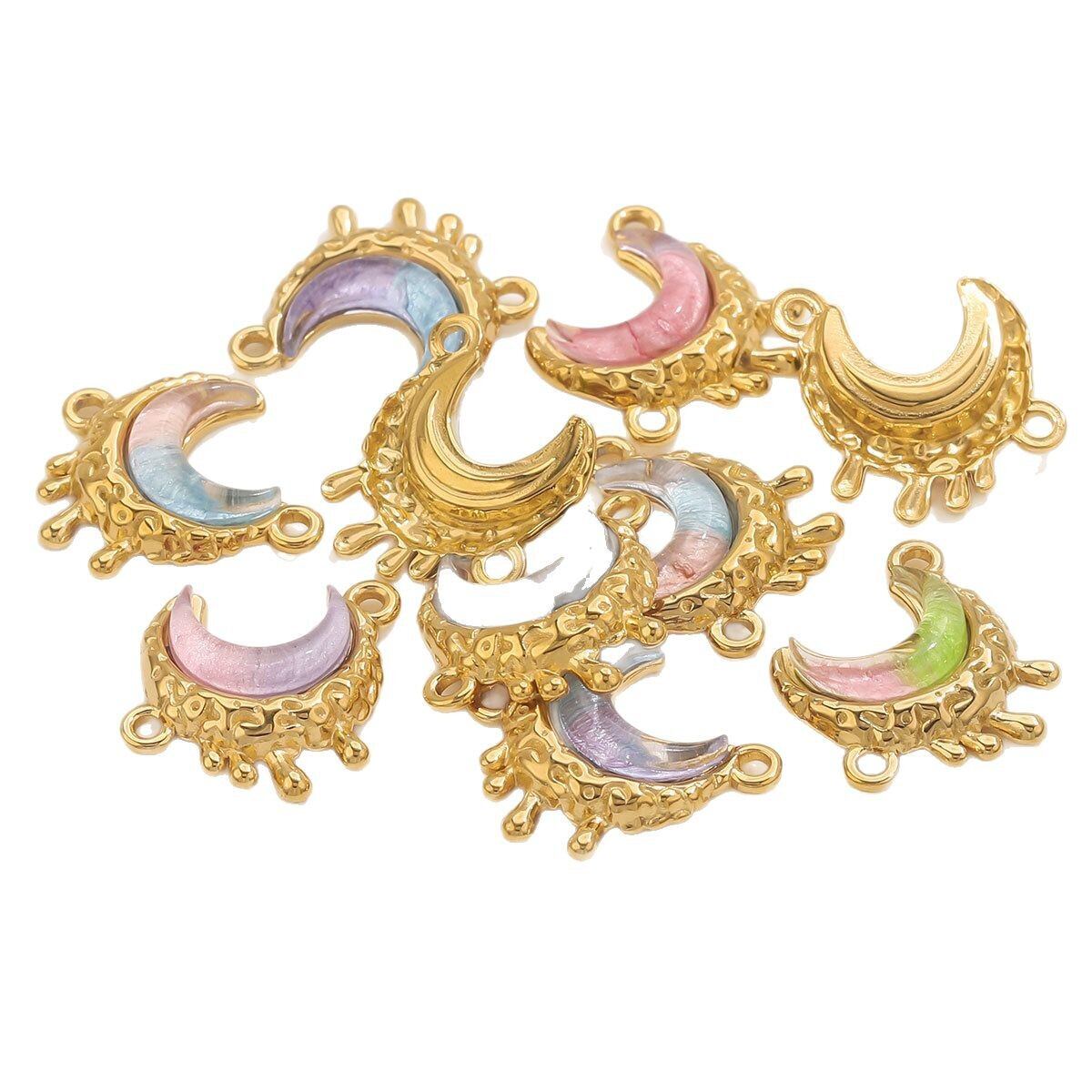 1 Piece DIY Moon Stainless Steel Waterproof Women's Pendants Picture6