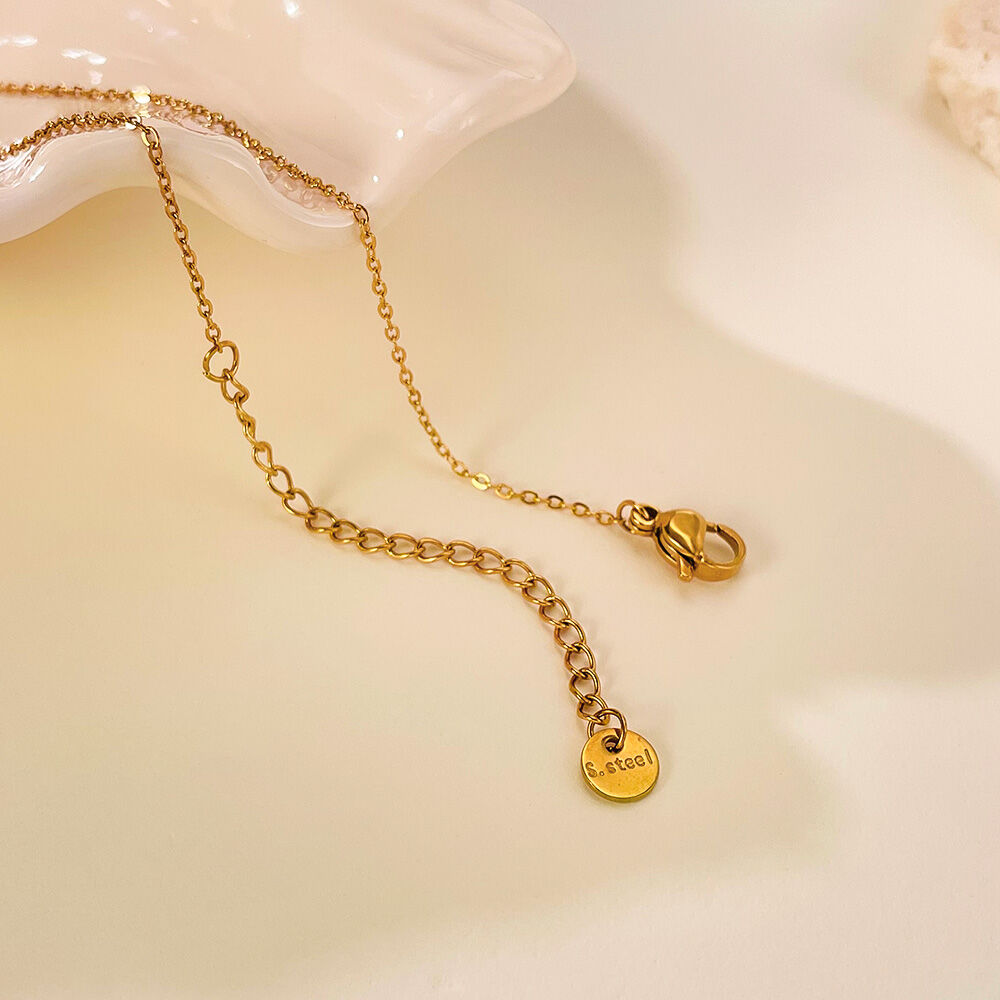 1 pezzo di collana con ciondolo a forma di farfalla in acciaio inossidabile impermeabile color oro da donna Immagine5