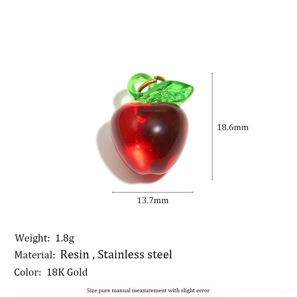 Resin Apple Pendant-Gold-1 Picture5