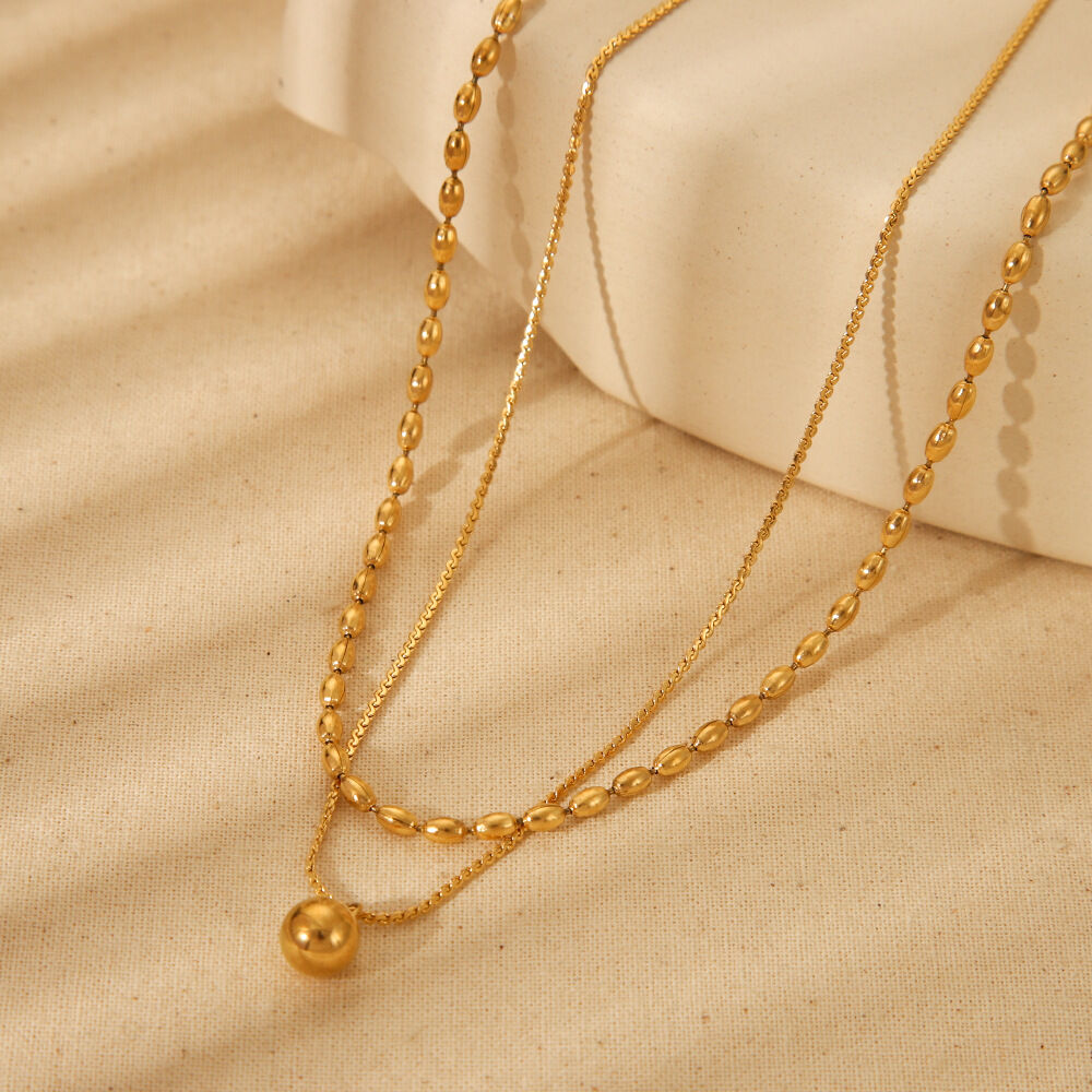 1 Pair Simple Series Daily Geometric Stainless Steel Waterproof  Women's Layered Necklaces 2