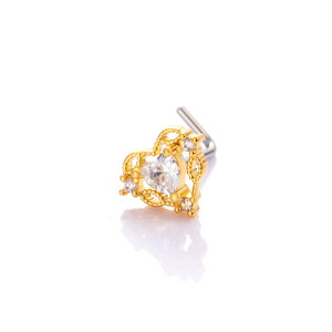 1 Piece Copper Gold Color Zircon Nose Stud h5