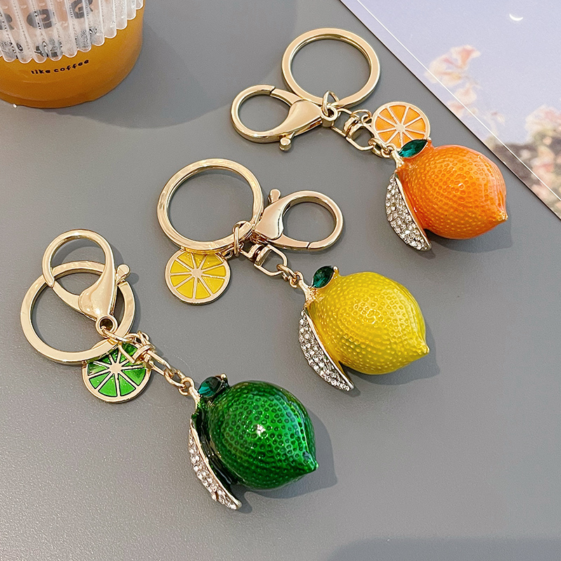 1 Piece Lemon Alloy Keychain