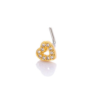 1 Piece Copper Gold Color Zircon Nose Stud h5