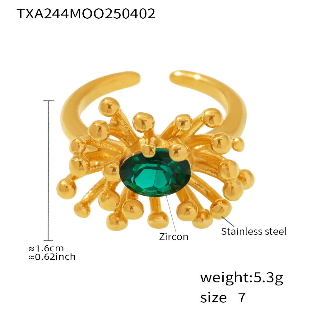 1 Piece Retro Flower Stainless Steel Waterproof Gold Color Women's Earring Sets h5 