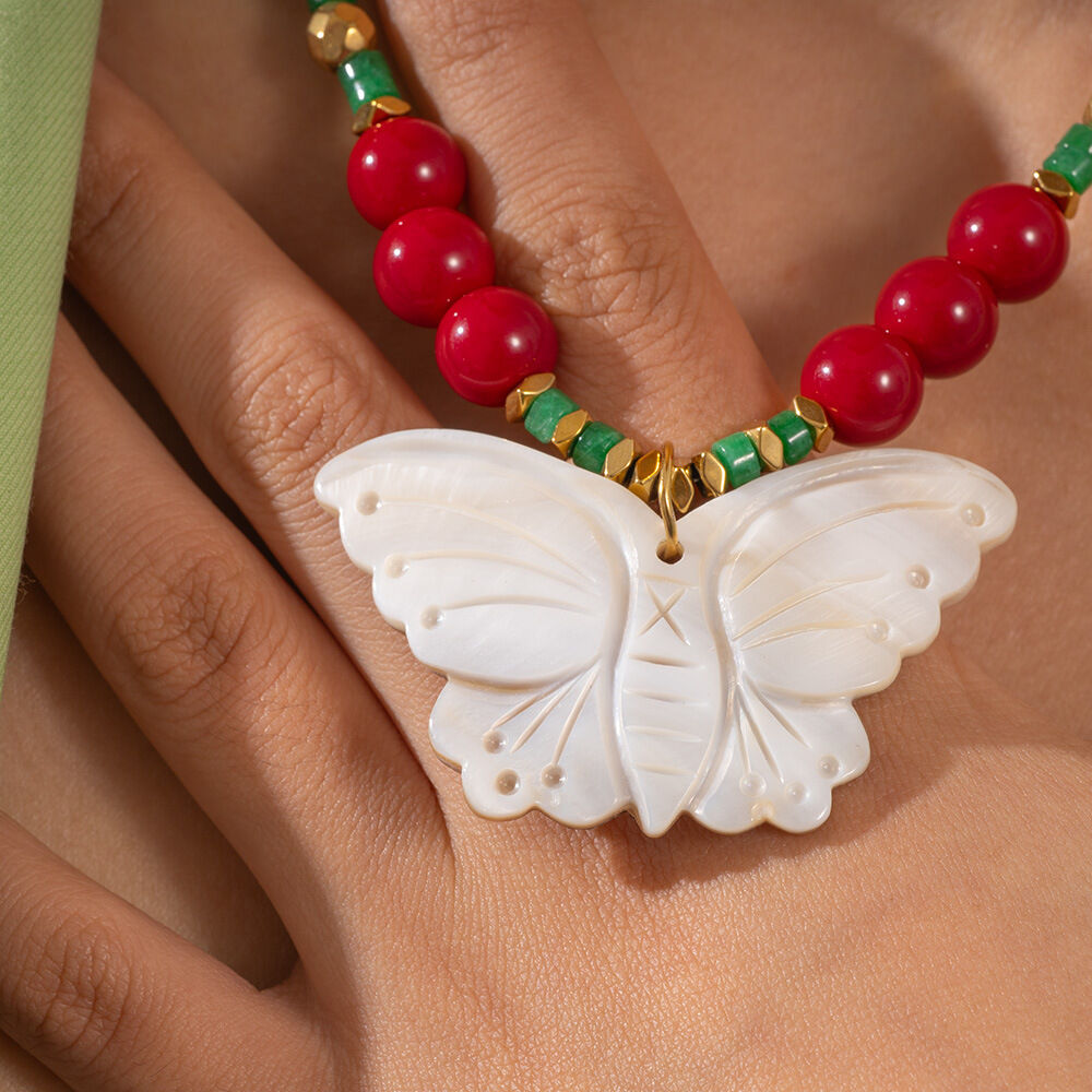 1 Piece Gorgeous Butterfly Natural Stones Women's Beaded Necklaces h5 Picture3