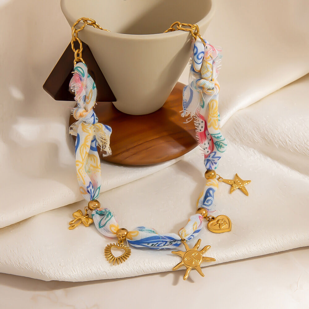 1 pezzo di collana con ciondolo a forma di tartaruga semplice in tessuto color oro da donna h5Immagine3