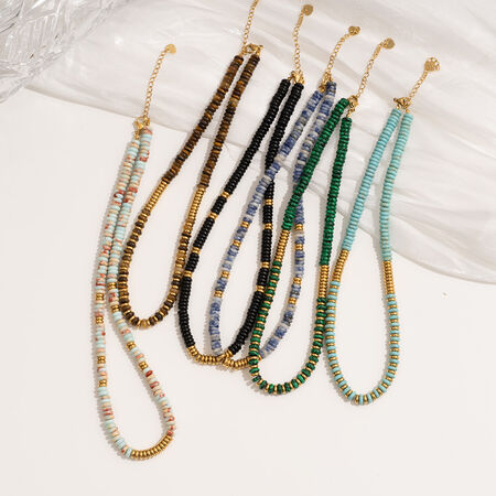 1 Piece Vintage Style Beads Natural Stones Women's Beaded Necklaces 2