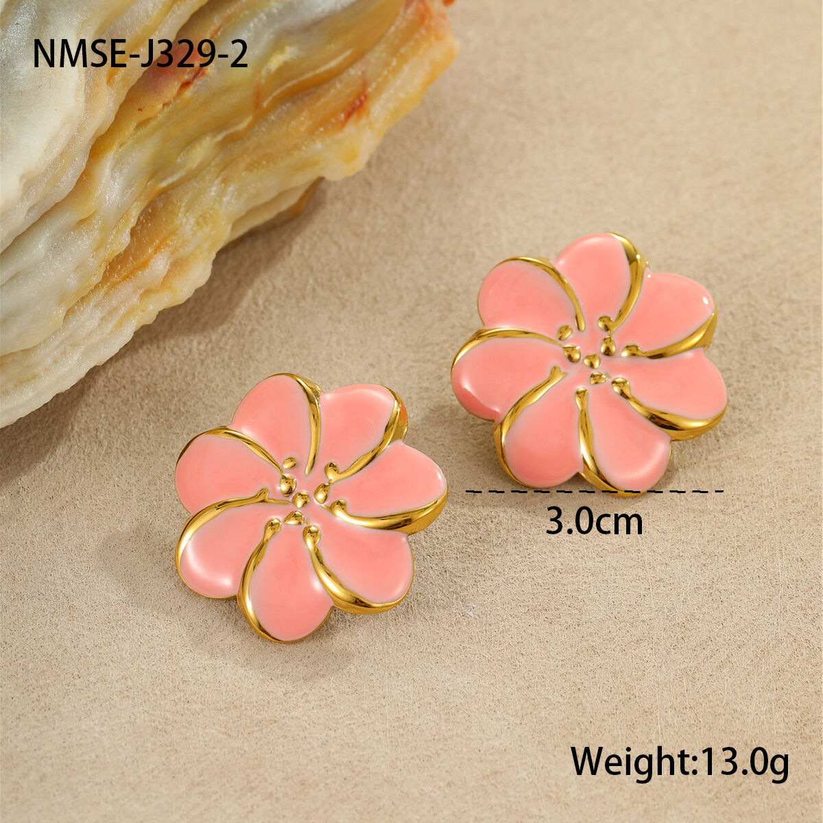 Nmse-J329-2 Pink Earrings Picture2